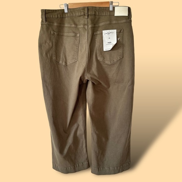 Carly Jean Los Angeles Classic High-Rise Wide Leg Pants 3X‎ - Khaki Green - NWT - Picture 3 of 13